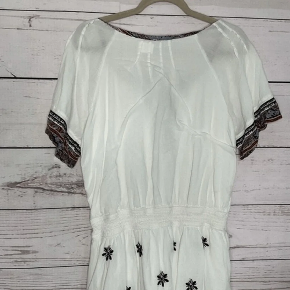 Free People Cottagecore girly dress Embroidered‎ Pintuck Pockets Size S Small